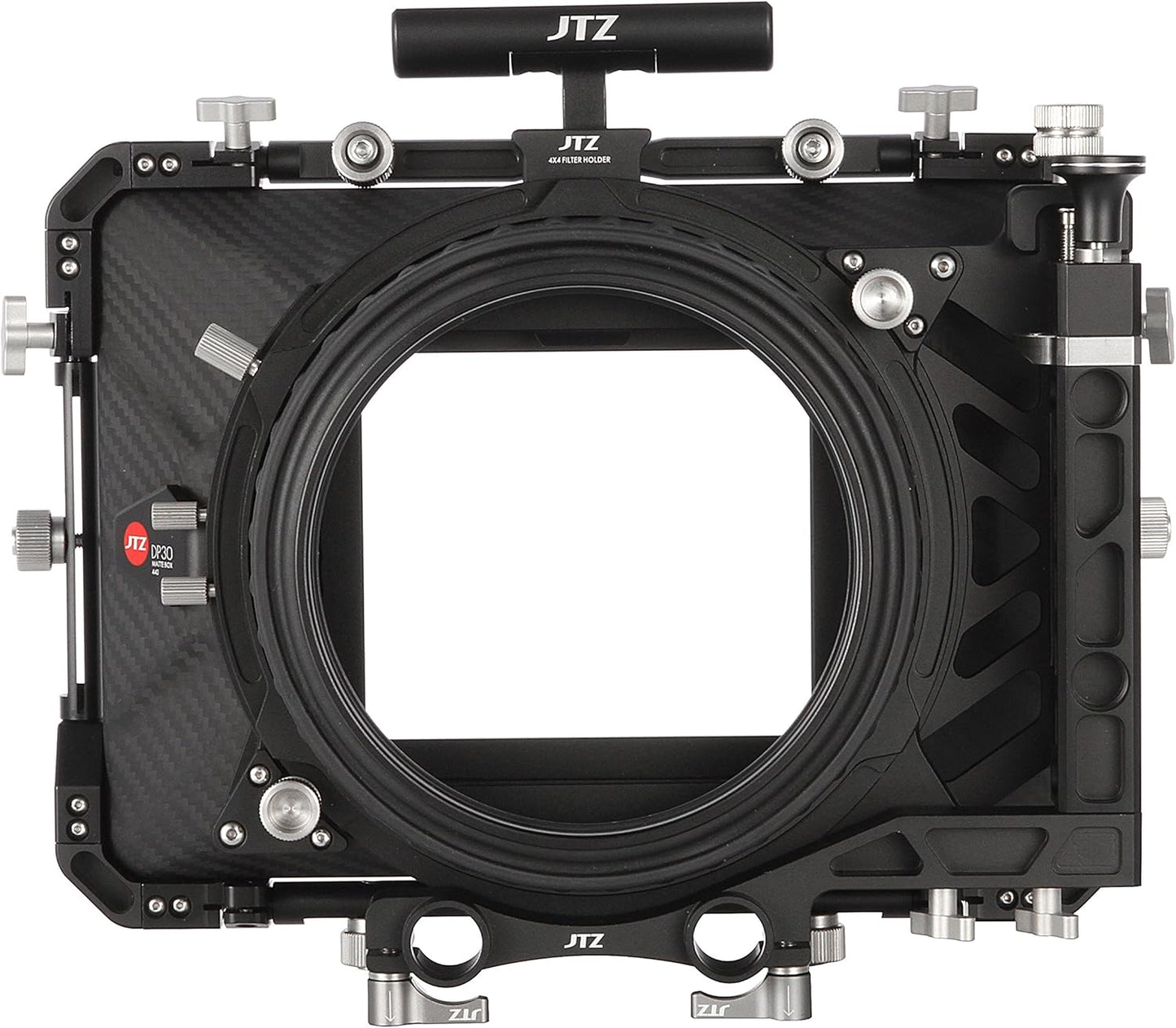 JTZ DP30 Cine Lens Carbon Fiber 4x4 Swing-Away Matte Box with 15mm/19mm Rod Rail Rig for Sony FS5 FS7 ARRI RED Canon C100 C200 C300 BM D Blackmagic BMPCC BMCC Pocket Cinema Panasonic Camera