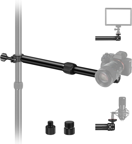 NEEWER DS001 Table Overhead Camera Mount Arm 11.8-20 inches/30-51 cm Telescopic Extension Arm for Table Stand with Ball Head Mount 1/4 Inch 3/8 Inch 5/8 Inch Screws for Webcam Camera LED Ring Light