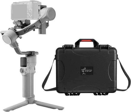 DJI RS 4 Mini Gimbal Stabilizer for Cameras with Auto Axis Lock and 4.4lbs Payload Bundle with Waterproof Hard Carrying Case (7 Items)