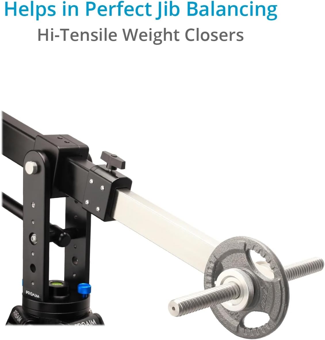 Proaim 7' Wave-2 Jib Crane for Camera, Gimbals & Pan Tilt Heads. for 75mm/100mm Fluid Heads. Payload up to 25kg / 55lb. Telescopic Design. 360° Panning Range (P-WV-2)