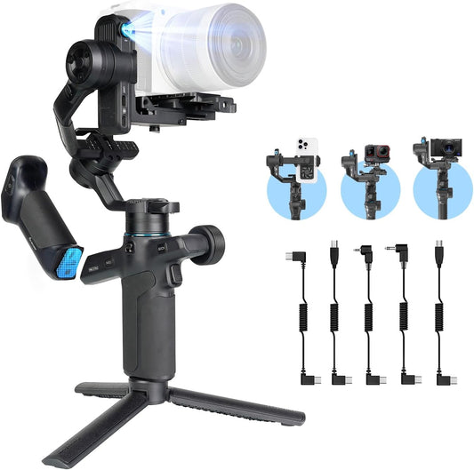 [Bundle] FeiyuTech SCORP Mini-3 PRO + Camera Cables All in One 3-Axis Camera Stabilizer,Built-in AI Track Sensor Handheld Gimbal Stabilizer
