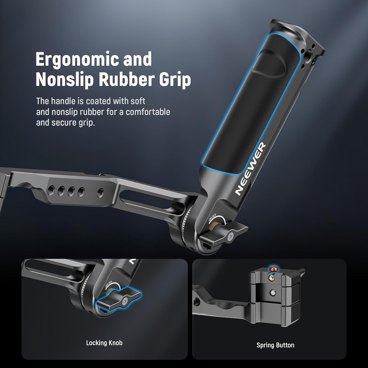 NEEWER RS4 RS3 Adjustable Gimbal Sling Handle Grip with NATO Rail, Compatible with DJI RS4 RS4 Pro RS3 RS3 Pro RS3 Mini RS2 RSC2 Ronin-S Ronin-SC for Low Angle Shot, Max Load 13.2lb, ST49