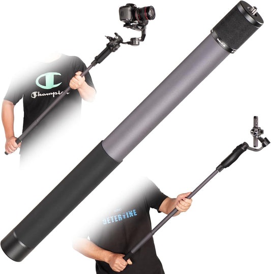 Gimbal Extension Pole,Lightweight and Strong 3 Section Camera Extension Pole Universal Compatible with Digtital Camera iPhone Smartphone Gimbal Stabilizer Camera Pole, Grey and Black