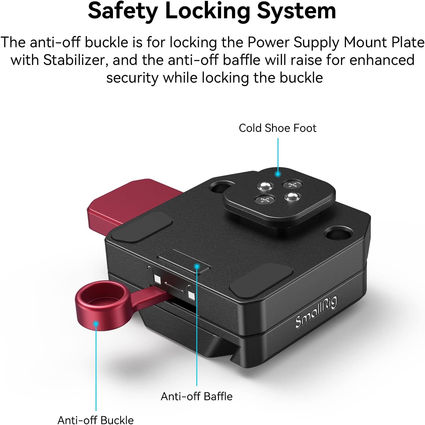 SMALLRIG Mini V Mount Battery Plate for DJI RS 3 / RS 3 Pro/RS 2 / RSC 2 Gimbals, Comes with V-Lock, Cold Shoe & 1/4"-20 Threaded Holes for V Mount Battery & NP-F Battery - 4189