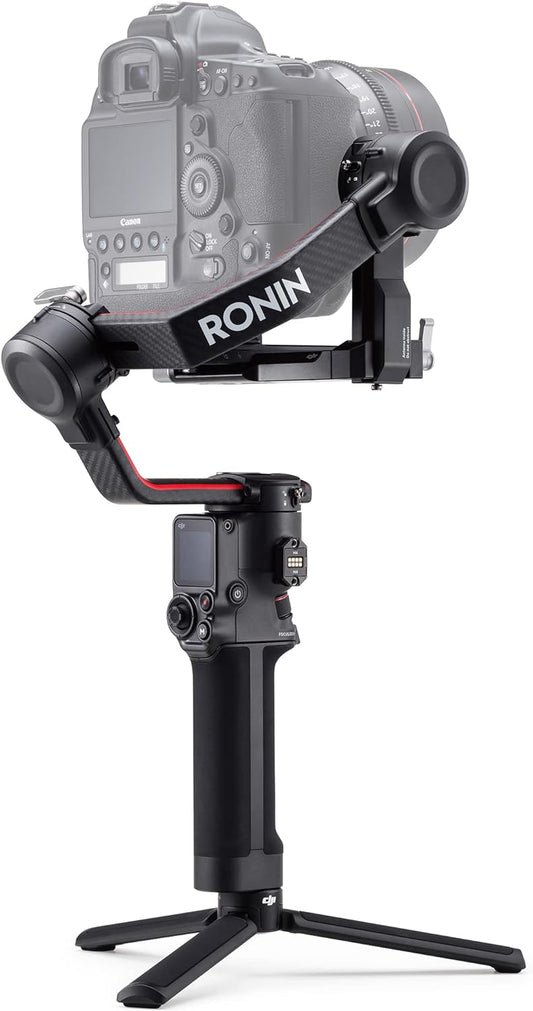 DJI RS 2-3-Axis Gimbal Stabilizer for DSLR and Mirrorless Cameras, Nikon, Sony, Panasonic, Canon, Fuji, 10lbs Tested Payload, 1.4” Full-Color Touchscreen, Carbon Fiber Construction, Black (Renewed)