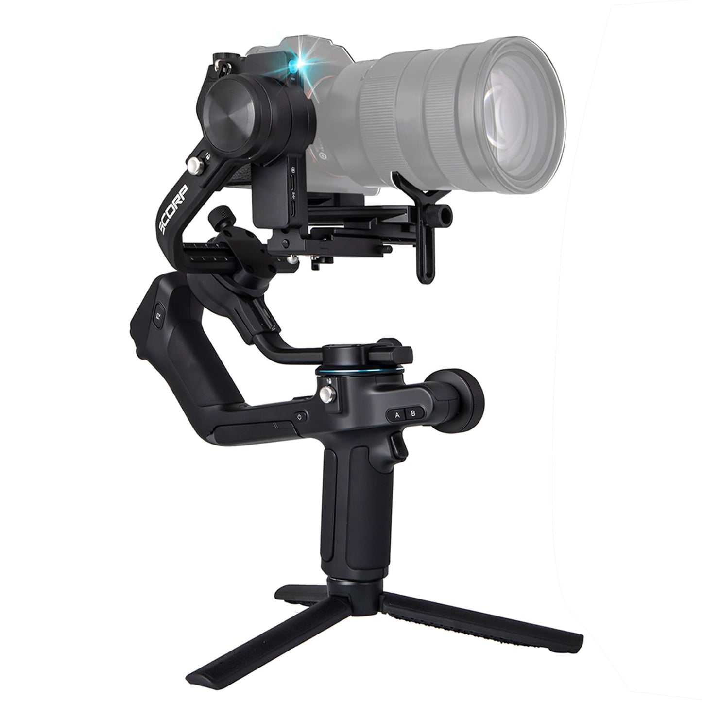 FeiyuTech SCORP 2 [Combo]: Camera Gimbal Stabilizer + Poratble Bag+ARRI Rosettes Gear+Carbon Fiber Bar,Built-in AI Tracker,1.3'' Touch Screen,for Sony/Canon/Nikon/Fujifilm Mirrorless&DSLR Camera