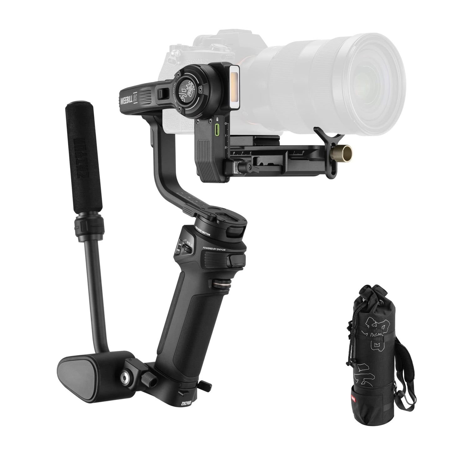 ZHIYUN Weebill 3S [Official] Gimbal Stabilizer for DSLR and Mirrorless Camera Canon/Nikon/Sony/Panasonic/Fujifilm,Fill Light,Native Vertical Shooting