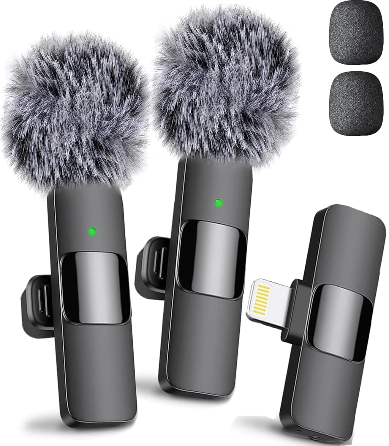 Mini Mic Pro Wireless Microphone for iPhone, iPad, Android, Lavalier Microphone for Video Recording - 2 Pack iPhone Mic Crystal Clear Recording with USB-C for Podcast, ASMR