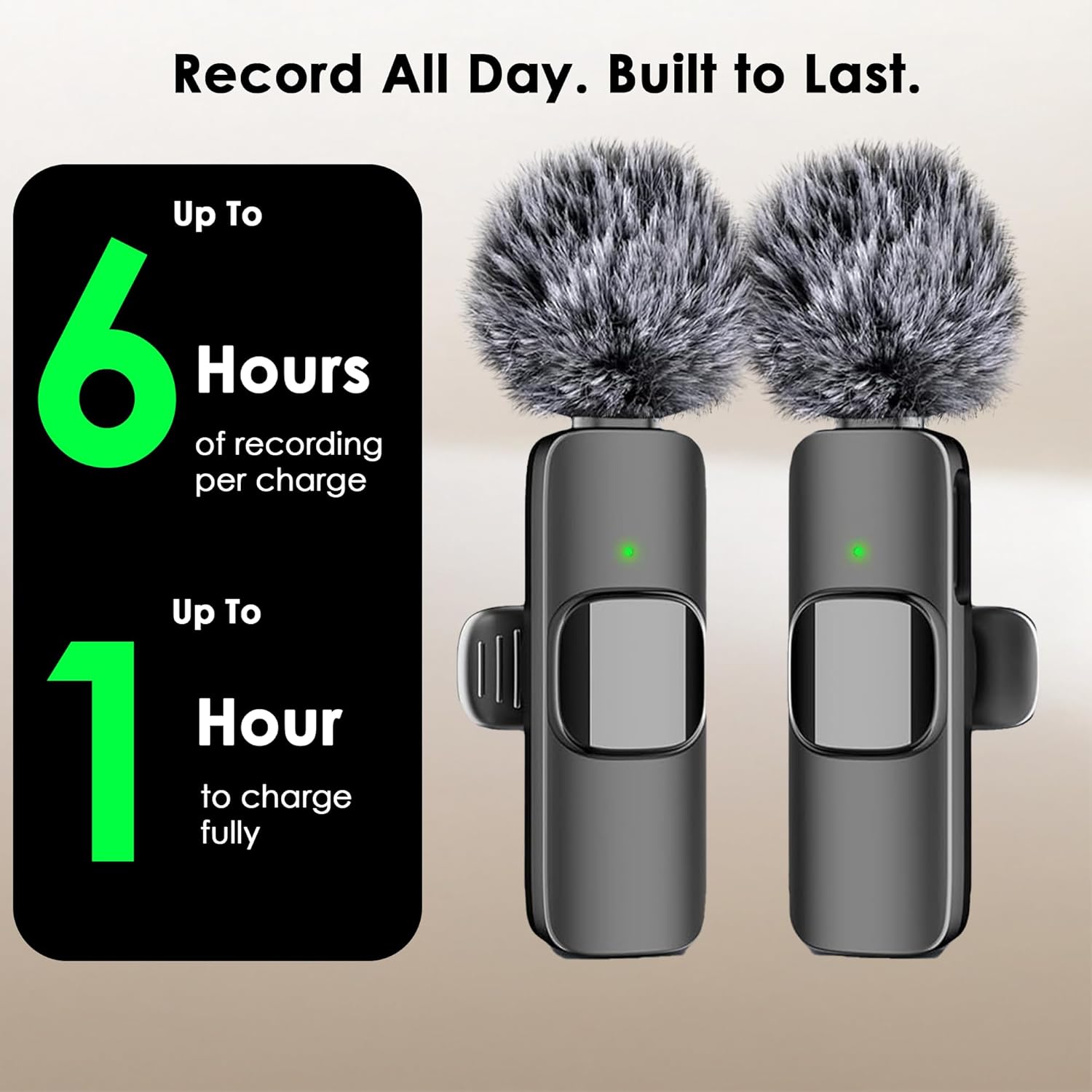 Mini Mic Pro Wireless Microphone for iPhone, iPad, Android, Lavalier Microphone for Video Recording - 2 Pack iPhone Mic Crystal Clear Recording with USB-C for Podcast, ASMR