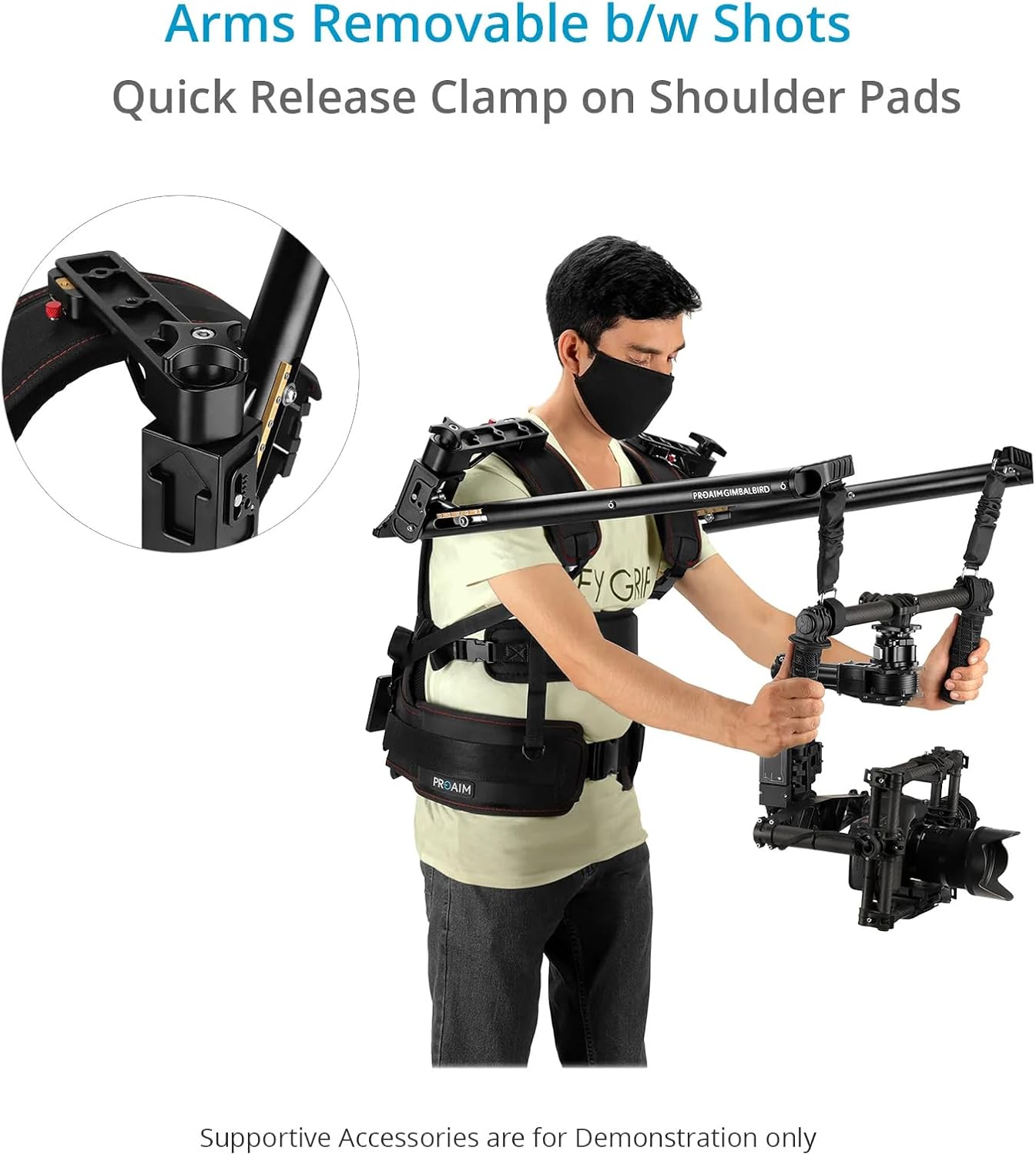 Proaim Gimbal-Bird Body Support Rig for 2-Axis / 3-Axis Camera Gimbals. Supports Top Handle-Bar & Ring-Based Gimbals & Payload Range: 5-15kg/11lb-33lb (P-GBD-01)