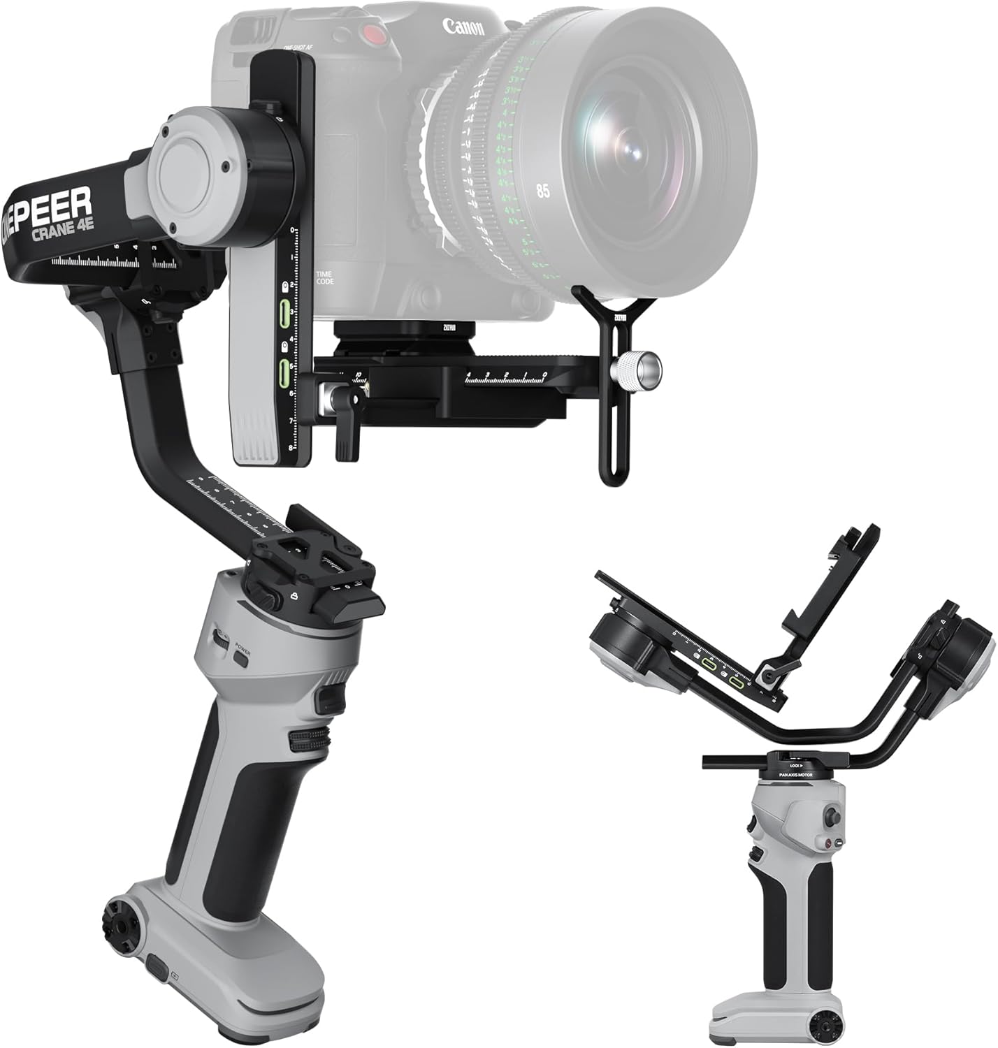 ZHIYUN Crane 4E [Official] Gimbal Stabilizer for Camera, Handheld 3 Axis DSLR Gimbal Stabilizer for Canon/Nikon/Sony with Tripod, Native Vertical Shooting, Video Recording, Specialty Expansion