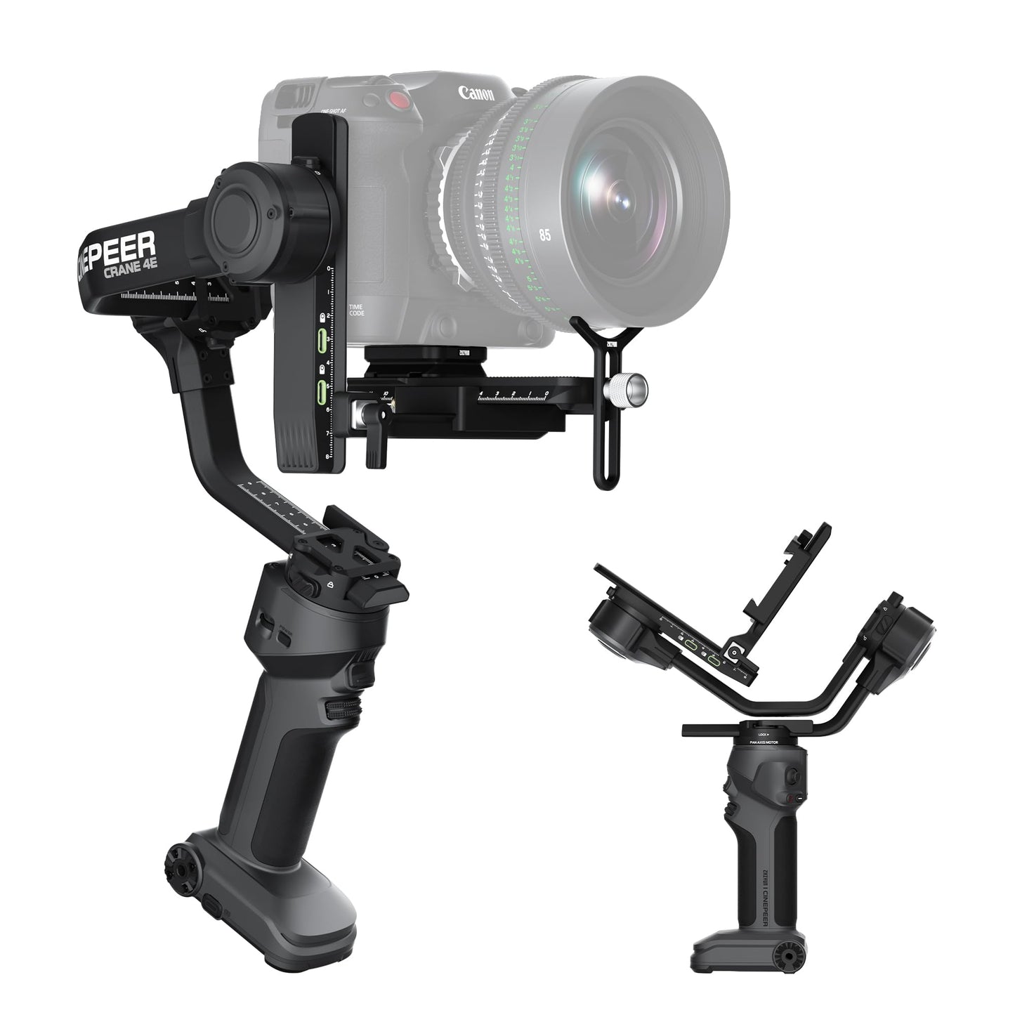 ZHIYUN Crane 4E [Official] Gimbal Stabilizer for Camera, Handheld 3 Axis DSLR Gimbal Stabilizer for Canon/Nikon/Sony with Tripod, Native Vertical Shooting, Video Recording, Specialty Expansion