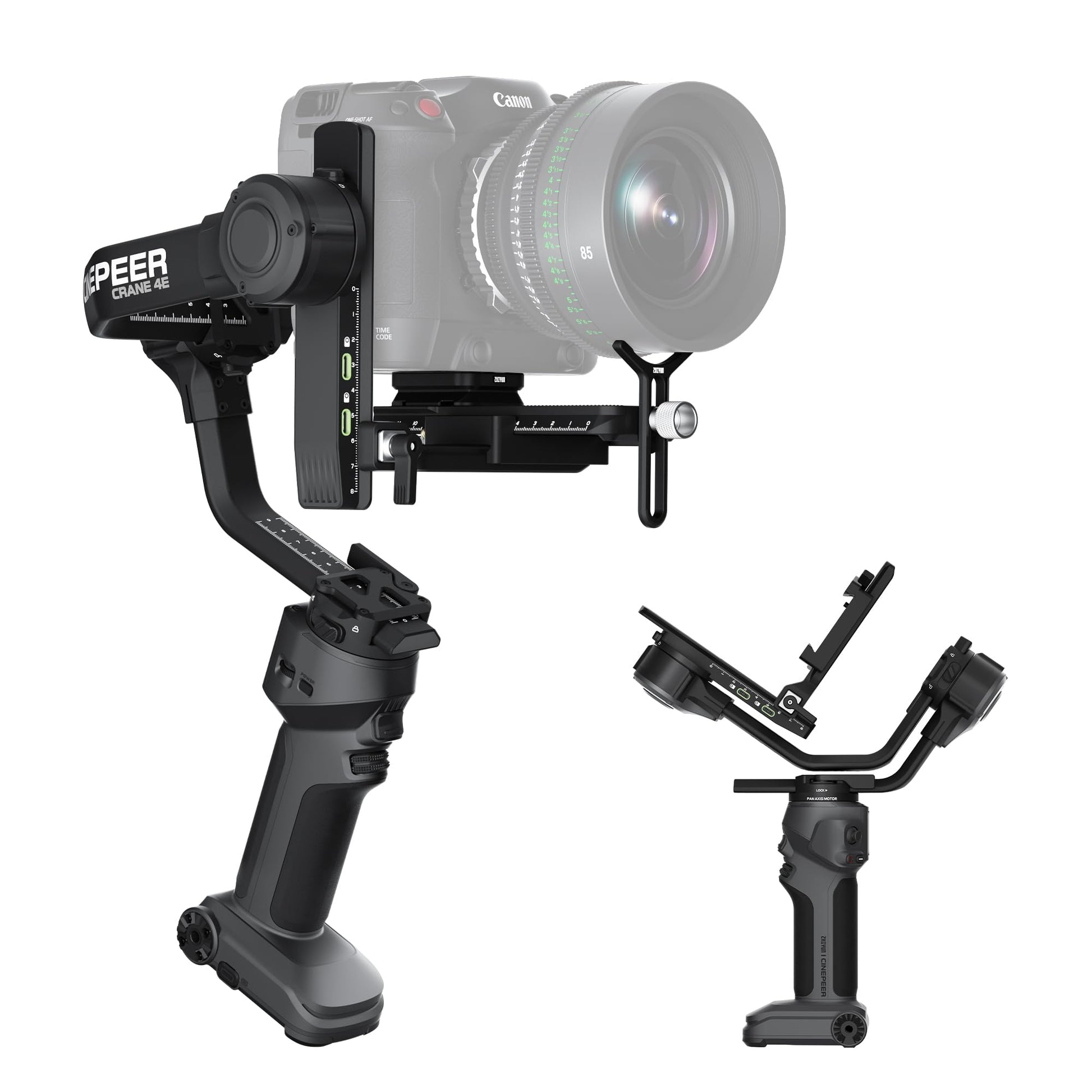 ZHIYUN Crane 4E [Official] Gimbal Stabilizer for Camera, Handheld 3 Axis DSLR Gimbal Stabilizer for Canon/Nikon/Sony with Tripod, Native Vertical Shooting, Video Recording, Specialty Expansion
