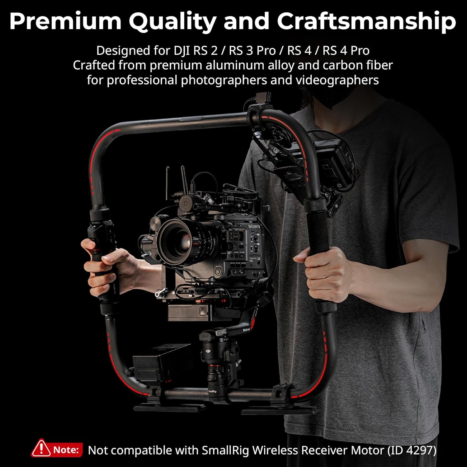SMALLRIG Stabilizer Handheld Ring Grip for DJI RS 2 / RS 3 Pro/RS 4 / RS 4 Pro Gimbal, Supports Various Controls, Integrated Foldable Design, Max Load 17.6 lb - 4328