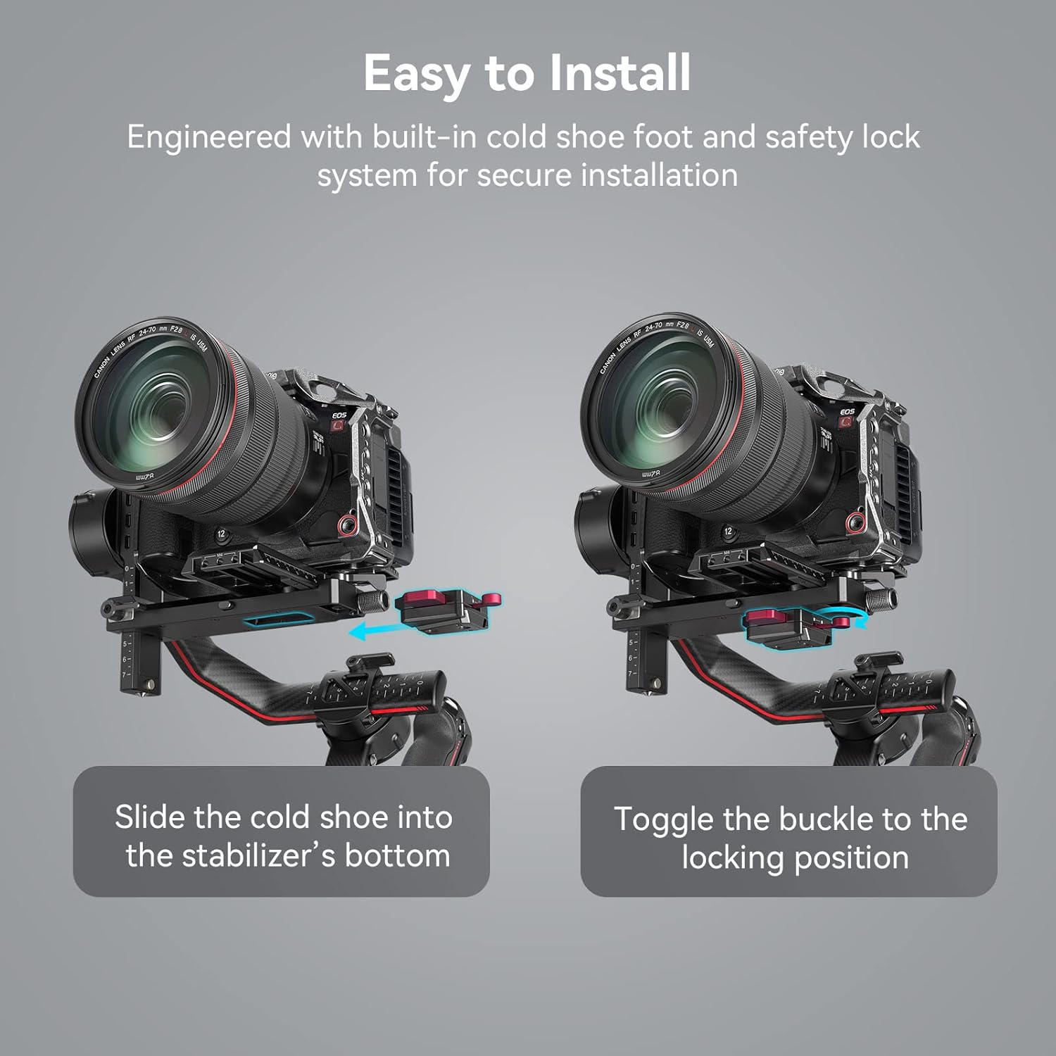 SMALLRIG Mini V Mount Battery Plate for DJI RS 3 / RS 3 Pro/RS 2 / RSC 2 Gimbals, Comes with V-Lock, Cold Shoe & 1/4"-20 Threaded Holes for V Mount Battery & NP-F Battery - 4189