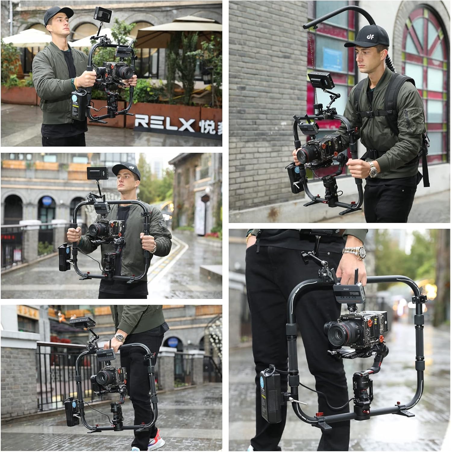 RS 2 Ring Grip,DF DIGITALFOTO RS2 Power Supply System Support Rig Dual Handle Ring Compatible with DJI RS 2 Gimbal,Including ARRI Rosette Adapter and Clamp